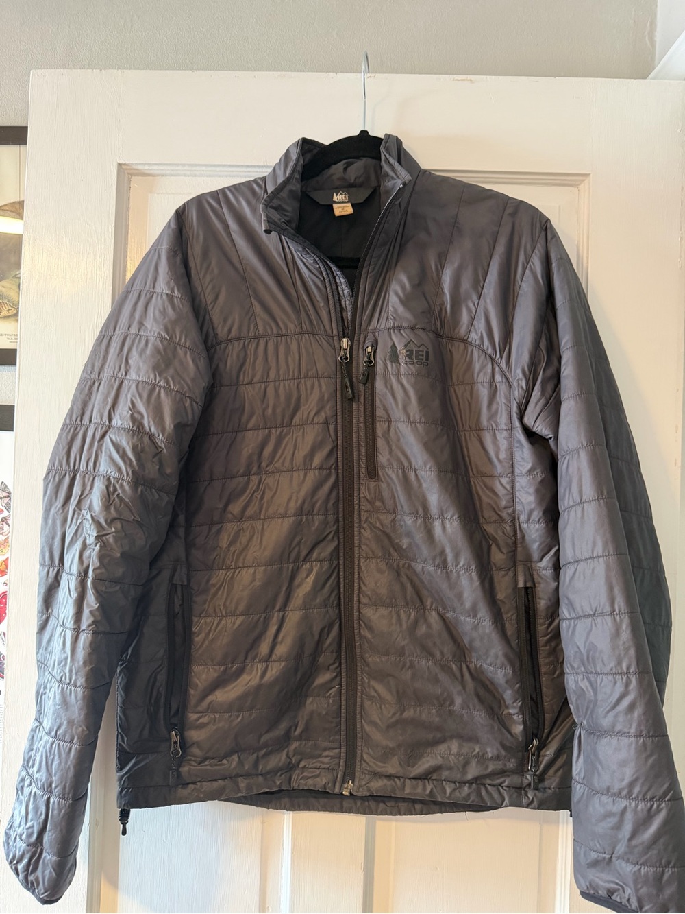 REI Men's Charcoal Quilted Insulated Puffer Jacket